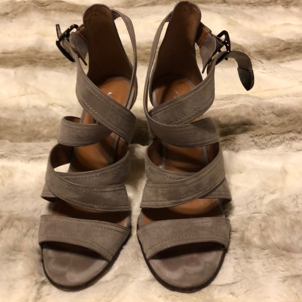 Coach Grey Suede Heels